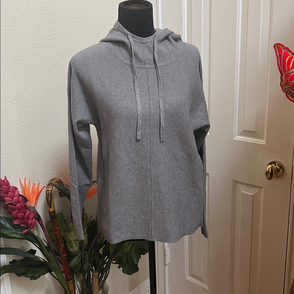 Quince Milano Stitch Pullover Hoodie Heather Grey small - Picture 4 of 6